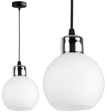 SZKLANA LAMPA WISZĄCA SUFITOWA ŻYRANDOL KULE LED