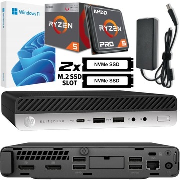 KOMPUTER HP 705 G5 mini RYZEN 4.2GHz 8GB DDR4 256 M.2 SSD 3xDP Win11