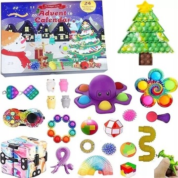 DUŻY ZESTAW ZABAWEK ANTYSTRESOWYCH FIDGET TOYS