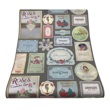 TAPETA BEAUTY RETRO VINTAGE KOSMETYK RÓŻE SALON GLAMOUR KOBIECA 2219-10