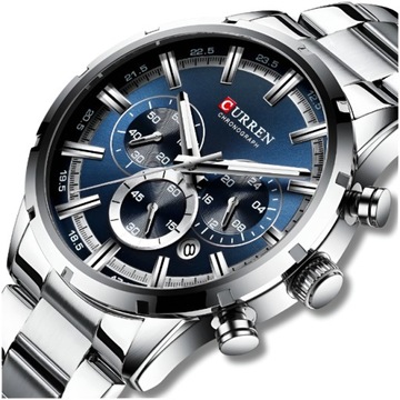 ZEGAREK MĘSKI CURREN KLASYCZNY ELEGANCKI CHRONOGRAF DATOWNIK 5 KOLORÓW