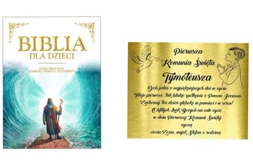 Biblia dla dzieci duża Pamiątka I Komunii +GRAWER