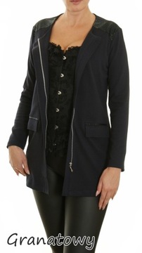 Элегантная длинная куртка на молнии 1129#.