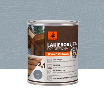 Lakierobejca do drewna 700ml SZARA DRAGON