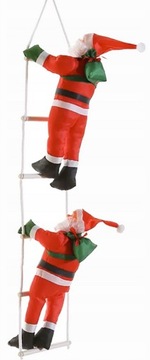 ŚWIĘTY MIKOŁAJ NA DRABINIE ŚWIĄTECZNY DEKORACJA BALKON KOMIN OZDOBA 120CM