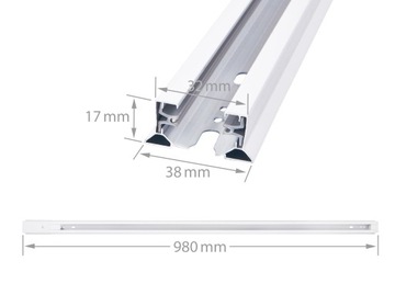 Шина освещения для фар 1-фазная шина 1м Белый