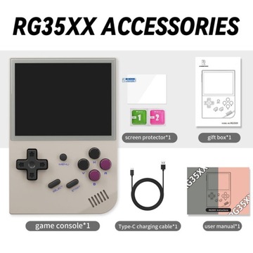 ПОРТАТИВНАЯ КОНСОЛЬ ANBERNIC RG35XX+ 64 ГБ 5000 игр серый