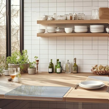 БОЛЬШАЯ АКРИЛОВАЯ РАЗДЕЛОЧНАЯ ДОСКА ДЛЯ СЫРА, РЫБЫ, ОВОЩЕЙ, МЯСА, 45Х35СМ