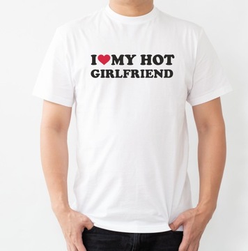 Koszulka Love My Girlfriend Biała - Niska cena na