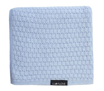 Kocyk/otulacz merino PREMIUM - błękit Lullalove