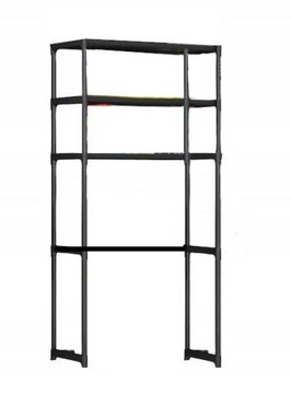 ПОЛКА НАД СТИРАЛЬНОЙ МАШИНОЙ ПОДСТАВКА ДЛЯ ВАННОЙ ПРАЧЕЧНОЙ, ЧЕРНАЯ PŁ3