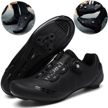 Buty rowerowe męskie damskie MTB SPD rower czarne SZOSA szosowe wpinane 46