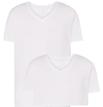 Męski T-shirt Koszulka V-Neck BIAŁA XL