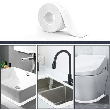 ЛЕНТА УПЛОТНИТЕЛЬНАЯ ДЛЯ КУХНИ ВАННОЙ ТУАЛЕТА ПВХ 3.2М 38ММ 3ШТ.