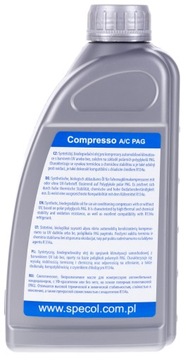 SPECOL МАСЛО ДЛЯ КОНДИЦИОНЕРА ВОЗДУХА SPECOL COMPRESSO PAG 46 1L UV / R134A