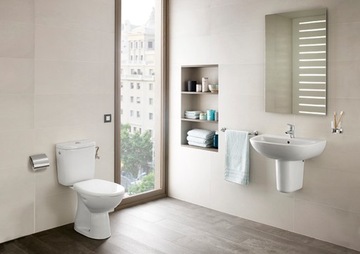 ROCA MADALENA Miska WC do kompaktu o/poziomy z deską PP biały BEZ ZBIORNIKA