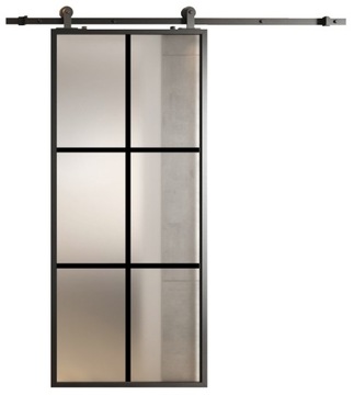 Drzwi Szklane Przesuwne System Loft 85 Satyna 6 Pól