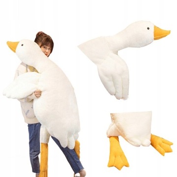 PLUSZOWA GĘŚ MASKOTKA PODUSZKA DLA DZEICKA KACZKA PLUSZOWA MEGA DUŻA 160 CM