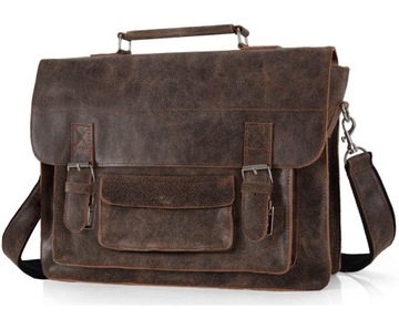 КОРИЧНЕВАЯ КОЖАНАЯ СУМКА ДЛЯ ДОКУМЕНТОВ SOLOME LAGO 04