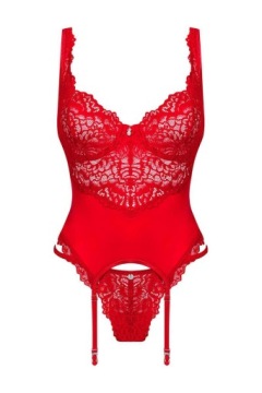Obsessive Корсет и G-стринги Amor Cherris красный L/XL