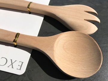 НАБОР КУХОННЫХ ЛОЖЕК ИЗ 2 ДЕРЕВЯННЫХ ЛОЖЕК ДЛЯ САЛАТА OLDMAN 30см.