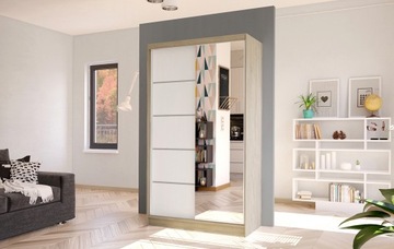 SZAFA PRZESUWNA DIEGO III z lustrem 100cm - pojemna GARDEROBA