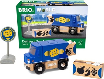 BRIO DREWNIANA CIĘŻARÓWKA KURIERA + AKCESORIA