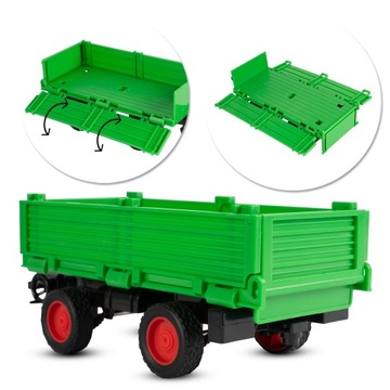 TRAKTOR ROLNICZY FARMERA Z PRZYCZEPĄ INTERAKTYWNY JEŹDZI ŚWIATŁO DŹWIĘK