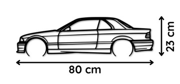 OBRAZ AŻUROWY SAMOCHÓD BMW e36 80cm DEKORACJA ŚCIENNA PANEL MODEL SAMOCHODU