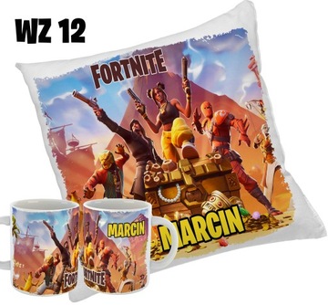 Zestaw FORTNITE KUBEK + PODUSZKA + IMIĘ RÓŻNE WZORY PREZENT