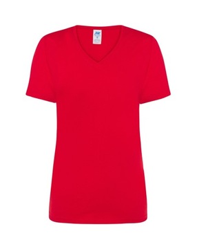 T-shirt Damska Koszulka w serek JHK CMFP V-neck czerwona RD r. L