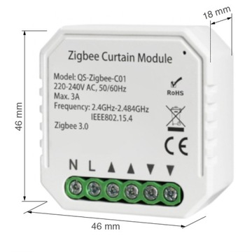 Универсальный контроллер рольставен с процентной регулировкой ZIGBEE TUYA
