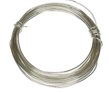 Srebrzanka, drut miedziany srebrzony 0,6 mm x 10m