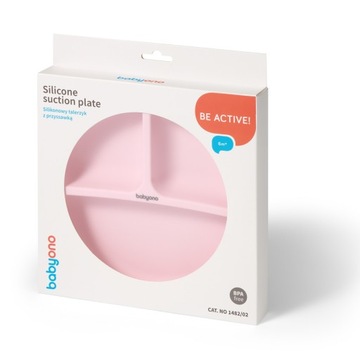 Silikonowy talerzyk z przyssawką Babyono 1482/02 różowy