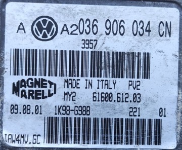VW BORA 1.6 105KM ŘÍZENÍ MOTORU