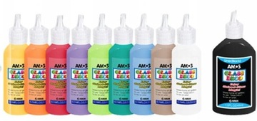 КРАСКИ ВИТРАЖНЫЕ 10 ЦВЕТОВ GD22P10 AMOS