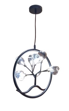 lampa wisząca led 9 x G4 czarna nowoczesna