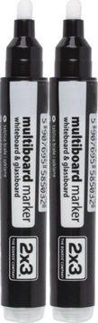 Marker do tablic ścieralny Multiboard biały x2