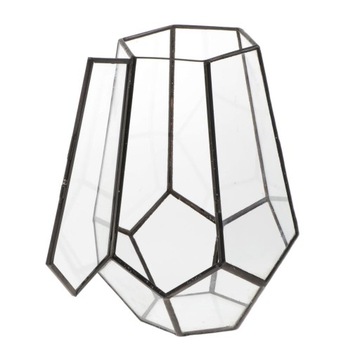 Sześciokątne Geometryczne Terrarium Szklane