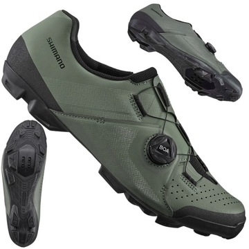 Buty rowerowe SPD MTB SHIMANO SH-XC300 XC3 r. 45 OLIWKOWY z BOA SZTYWNE BOX