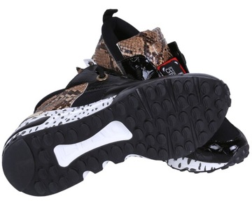 Czarno-wężowe sneakersy/adidasy damskie VICES 38EU