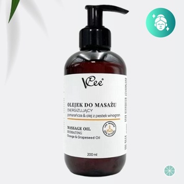 OLEJEK DO MASAŻU POMARAŃCZA & PESTKI WINOGRON ENERGIZUJĄCY EKO 200ML VCEE