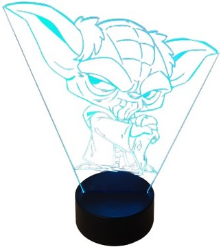 LAMPKA NOCNA 3D LED STARWARS YODA MULTIKOLOR PILOT