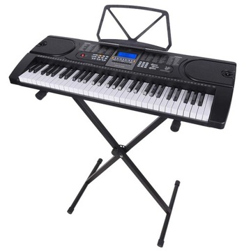 БОЛЬШОЙ КЛАВИАТУРНЫЙ ОРГАН ДЛЯ ОБУЧЕНИЯ 61 КНОПКА + МИКРОФОН + ПОДСТАВКА + БЕСПЛАТНО