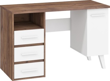 meble NORSID 01 biurko 1D3S dąb craft tobaco/biały
