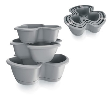 RESPANA TRIO СЕРЫЙ КАСКАДНЫЙ ЦВЕТОЧНЫЙ ГОРШОК