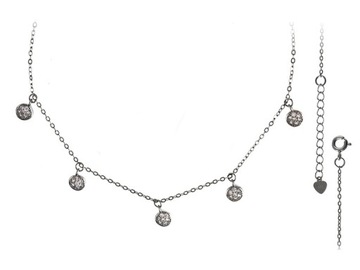 NASZYJNIK CHOKER KÓŁKA KÓŁECZKA CIRCLE COIN SREBRO