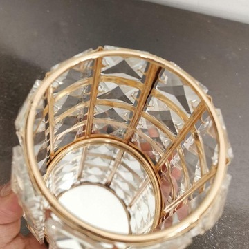 Crystal Bling Makeup Brush Holder Tubka Organizer Pudełko do przechowywania Złoty S