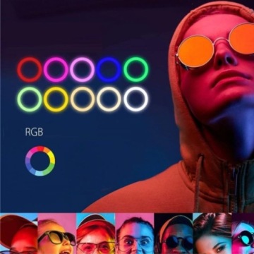 МОЩНАЯ КОЛЬЦЕВАЯ ЛАМПА ДЛЯ СЕЛФИ LED RGB RGB ШТАТИВ + НАБОР ПУЛЬТА USB USB