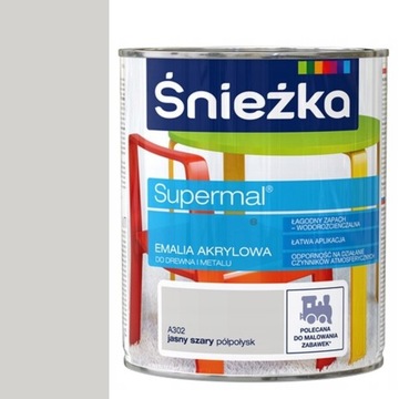 Emalia Akrylowa PÓŁPOŁYSK 800ml SZARY JASNY A302 Śnieżka